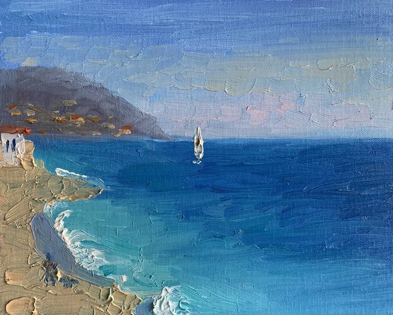 Print of Realism Seascape Paintings by Nataliya Lemesheva