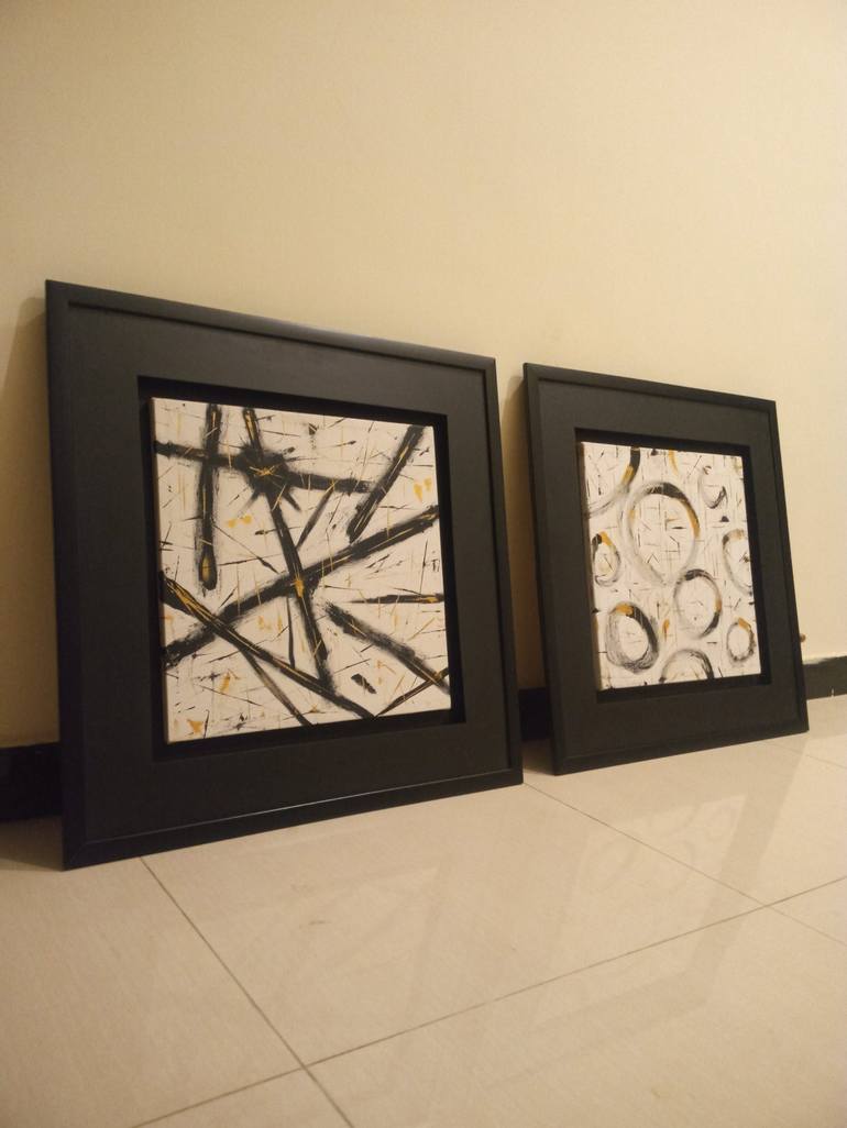 Original Art Deco Abstract Painting by Osama Riaz
