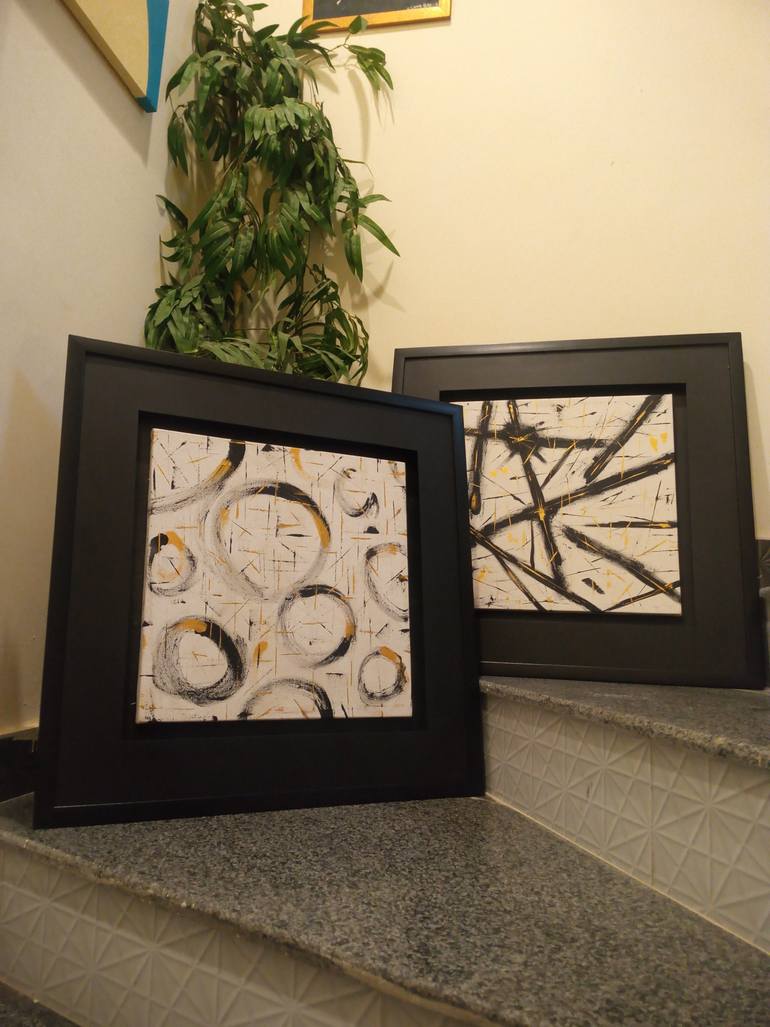 Original Art Deco Abstract Painting by Osama Riaz