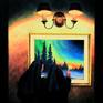 This is how the painting looks and glows in a darkened room