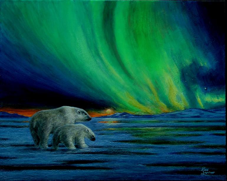 Original Fine Art Animal Painting by Ken Farrar  PHOSPHORESCENT LANDSCAPES