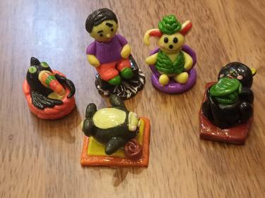 'We are so tired' cute polymer clay collectibles/figurines/characters thumb