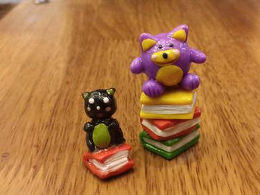 'Let's study together' cute clay collectibles/figurines/characters thumb