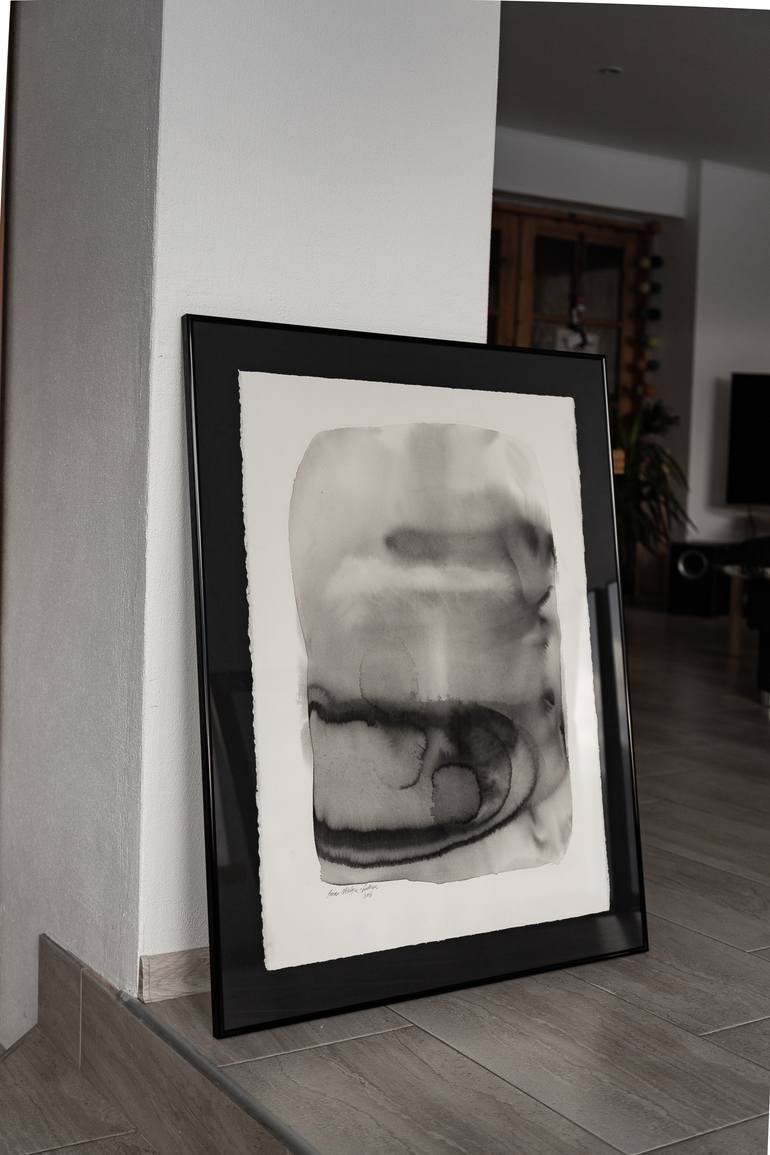 Original Abstract Landscape Drawing by Inese Verina-Lubina