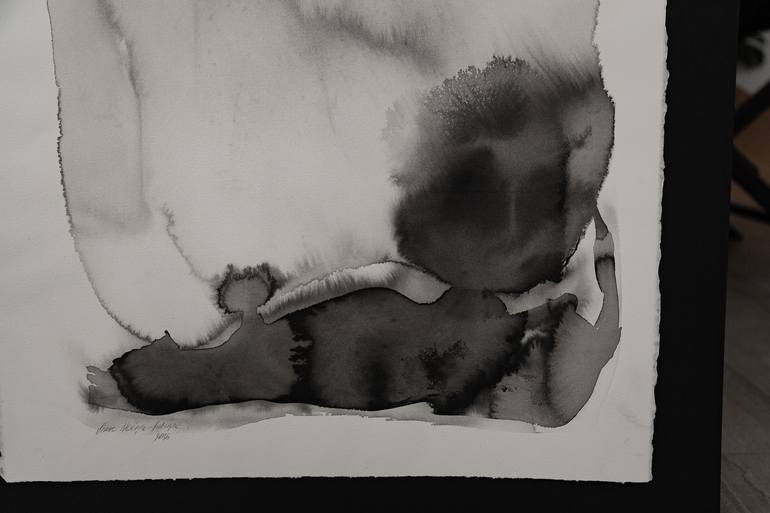 Original Abstract Landscape Drawing by Inese Verina-Lubina
