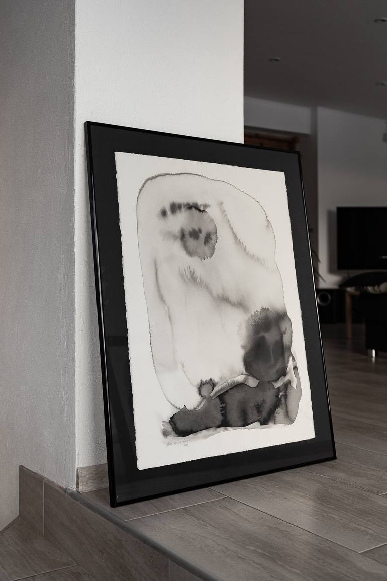 Original Abstract Landscape Drawing by Inese Verina-Lubina