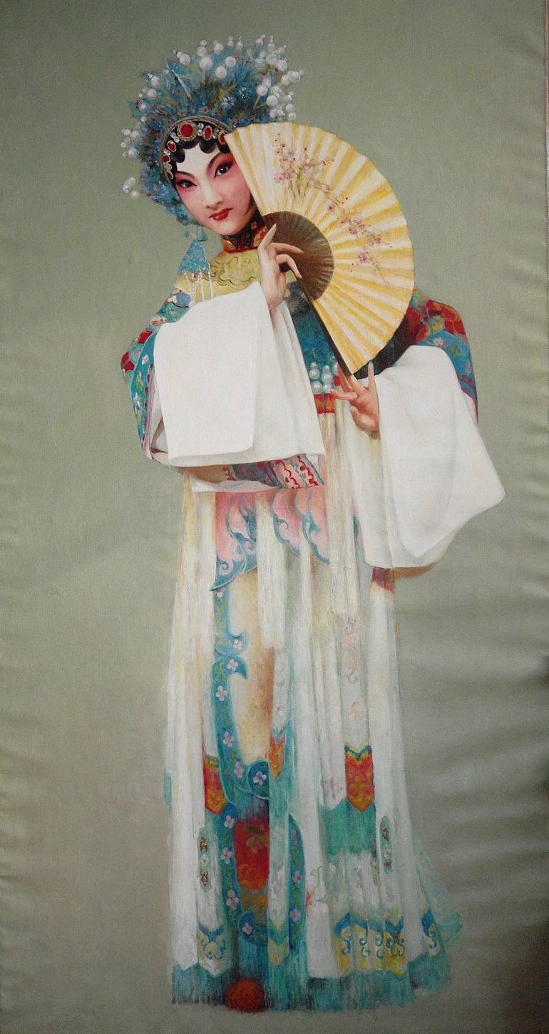 Chinese Opera Xin gui fei zui jiu Painting by Qiaoyan Jiang | Saatchi Art