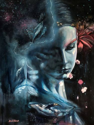 Print of Surrealism Women Paintings by Kharen Tacmo
