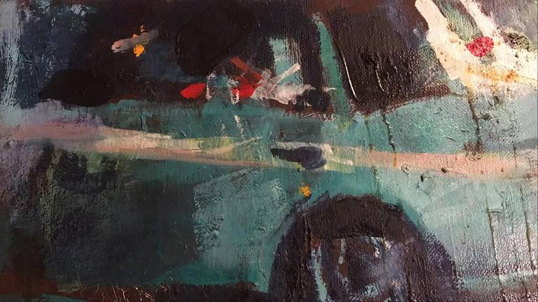 Original Abstract Expressionism Car Painting by Chiara Abbaticchio