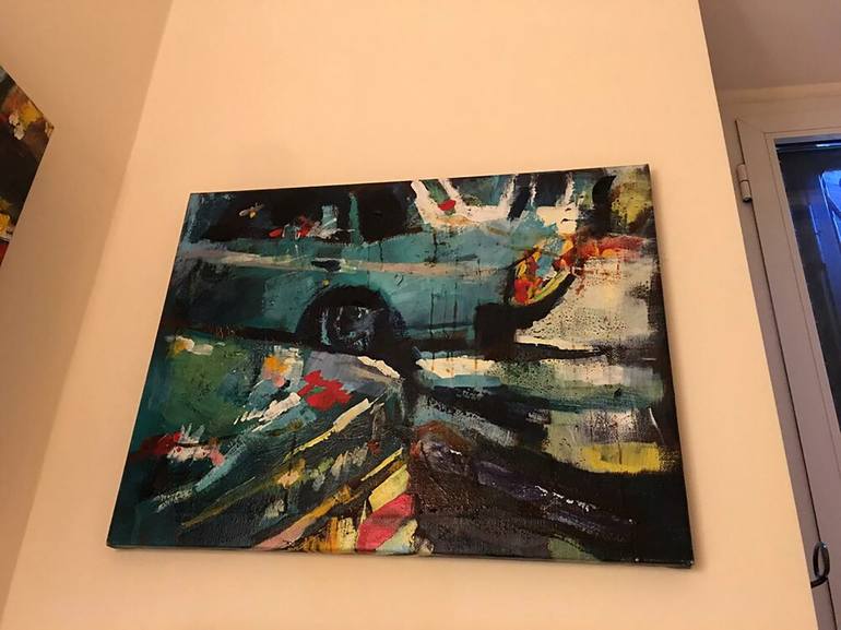 Original Abstract Expressionism Car Painting by Chiara Abbaticchio