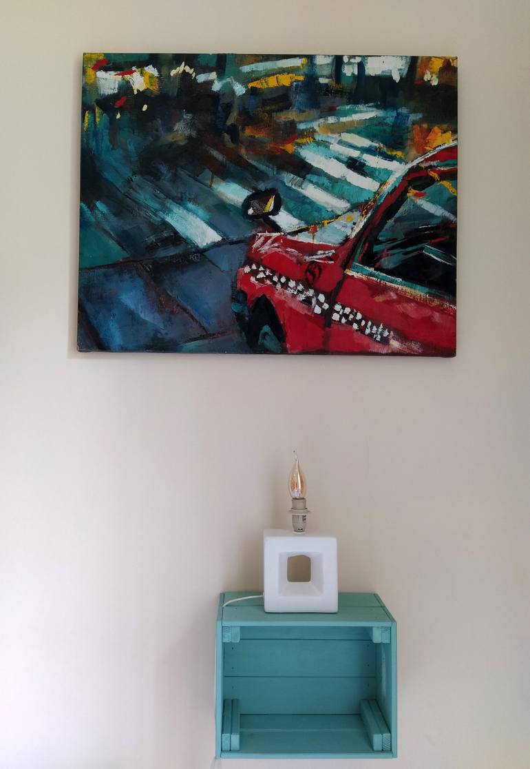 Original Abstract Expressionism Cities Painting by Chiara Abbaticchio