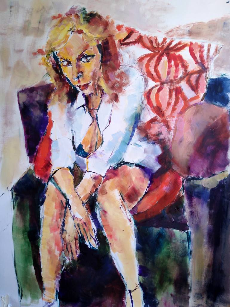Print of Expressionism Portrait Paintings by Chiara Abbaticchio