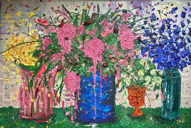 Print of Expressionism Floral Painting by Robbie Bell