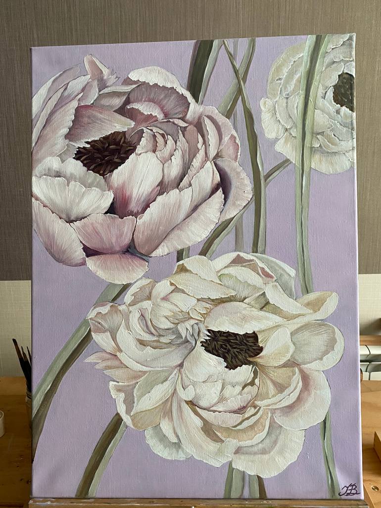 Original Impressionism Floral Painting by Janna Kasimova 