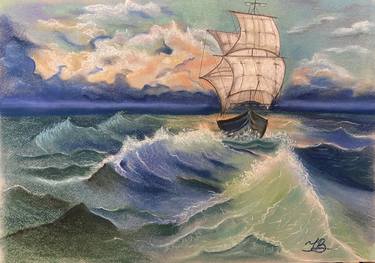 Print of Impressionism Ship Drawings by Janna Kasimova