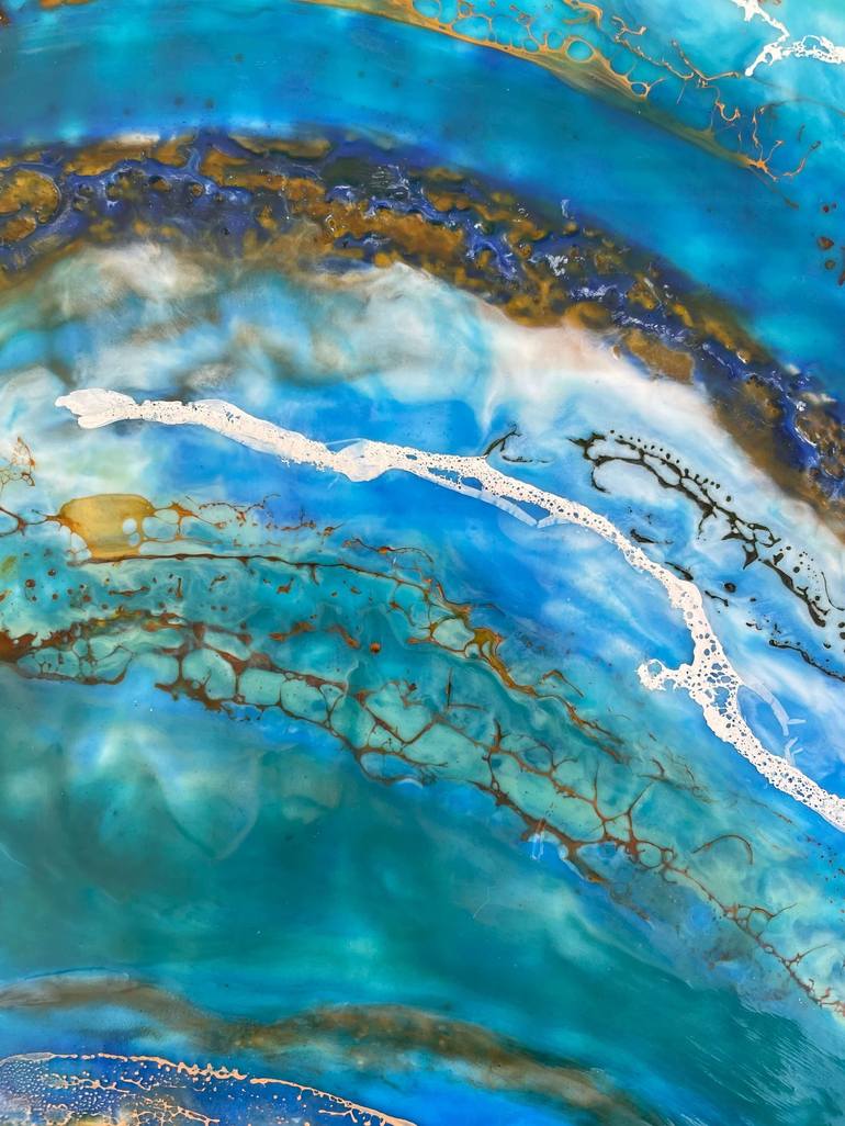 Original Abstract Seascape Mixed Media by Andrea Moser