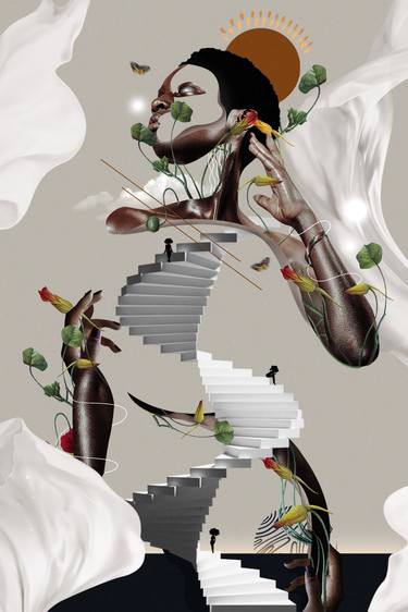 Original Surrealism Abstract Collage by Nkosi Ndlovu