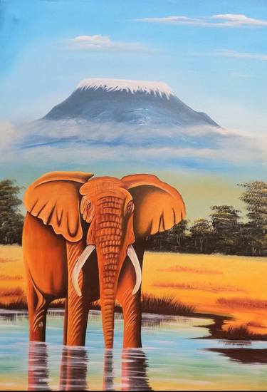 Original Art Deco Animal Paintings by Florence Cherotich