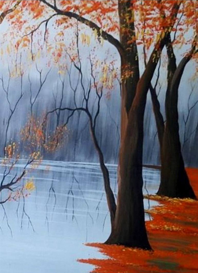 Original Color Field Painting Landscape Painting by Florence Cherotich