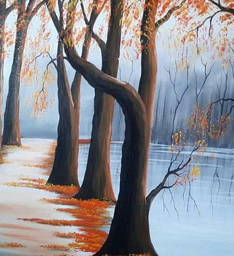 Original Color Field Painting Landscape Painting by Florence Cherotich