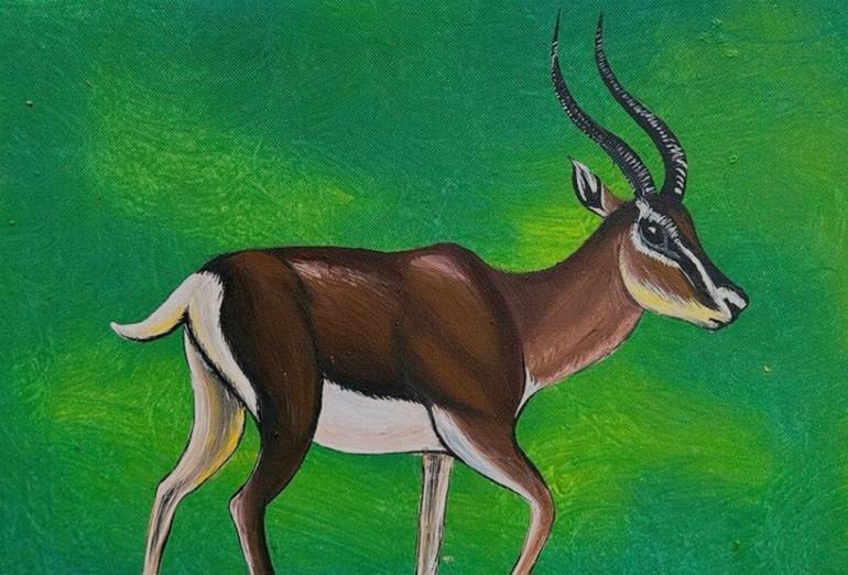 Original Abstract Expressionism Animal Paintings by Florence Cherotich