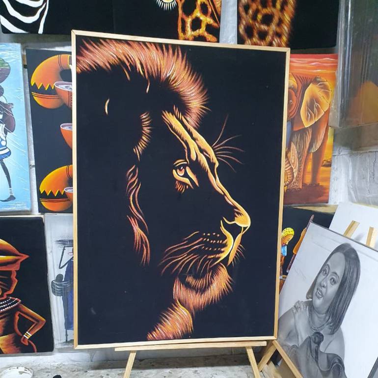 Original Abstract Expressionism Animal Painting by Florence Cherotich