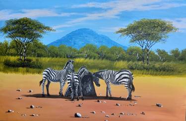 Print of Landscape Paintings by Florence Cherotich