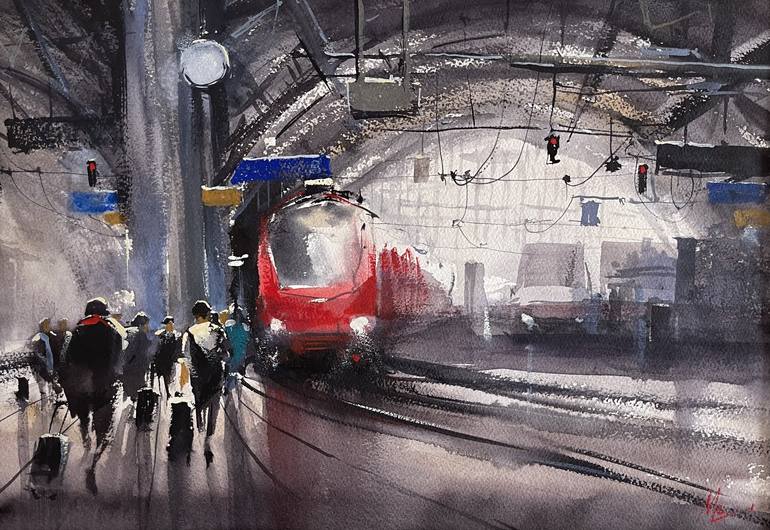 Colored page Railway station painted by ANAS
