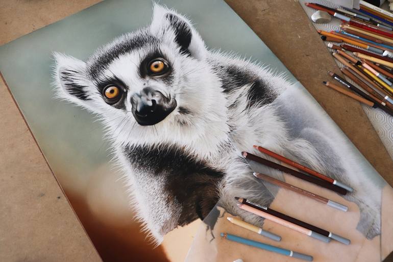 Original Photorealism Animal Drawing by Milie Lairie