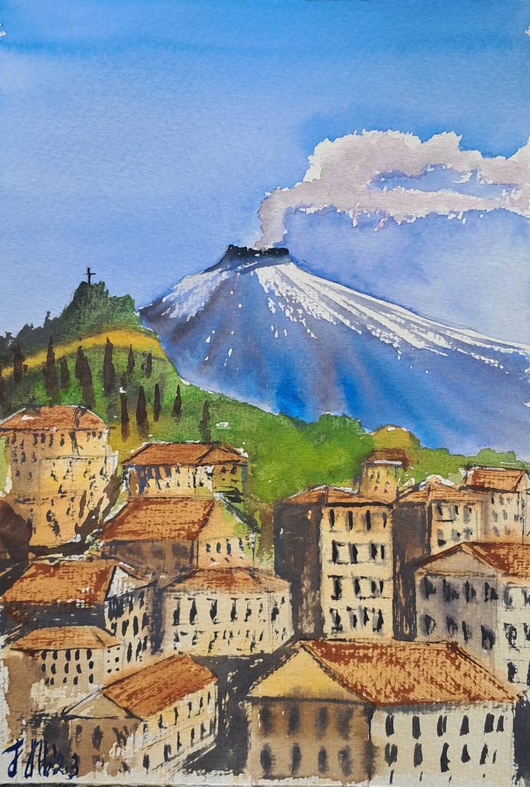 Taormina. Sicily. Italy. Painting by Yuliia Sharapova | Saatchi Art