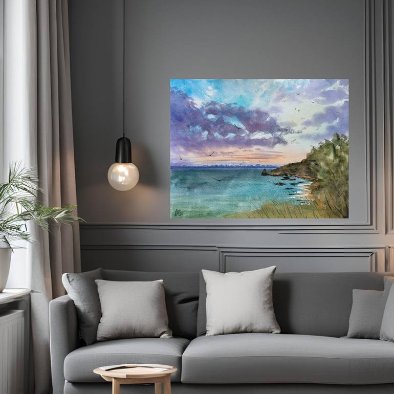 Original Expressionism Seascape Painting by Yuliia Sharapova