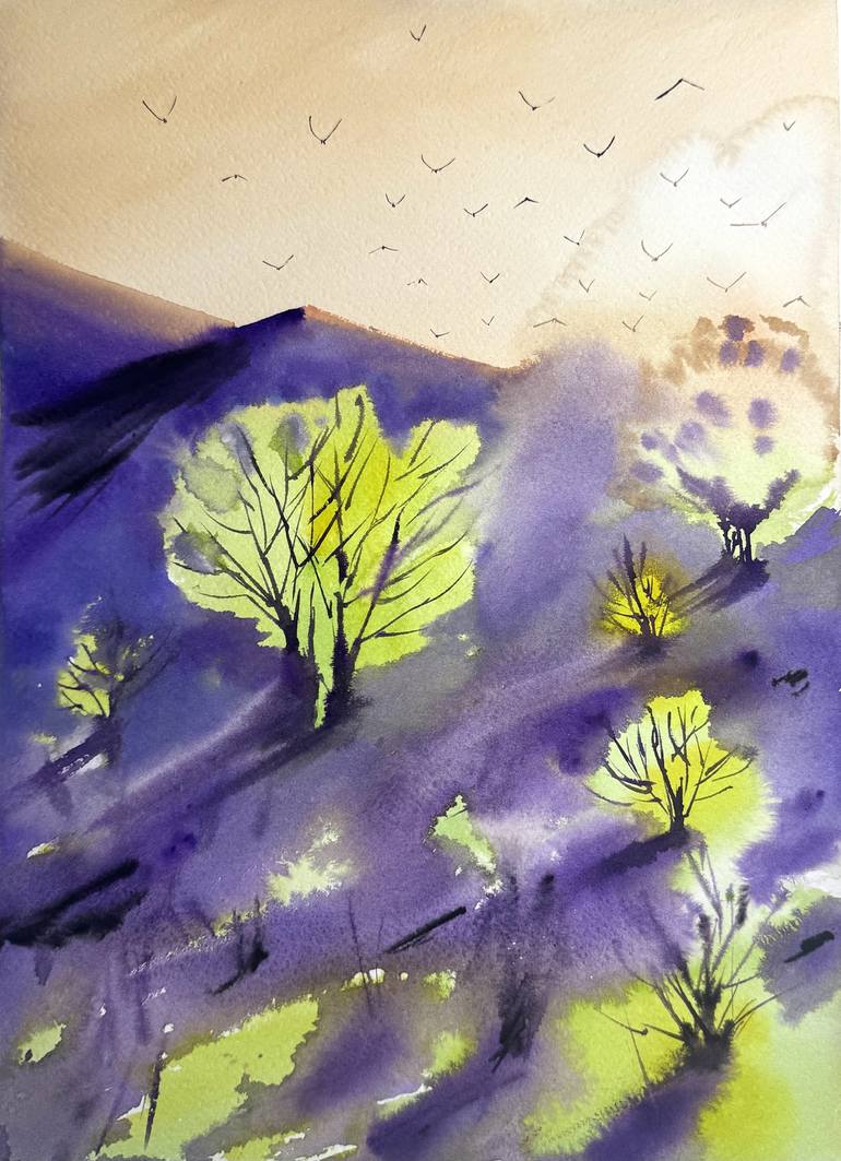 Original Impressionism Landscape Painting by Yuliia Sharapova