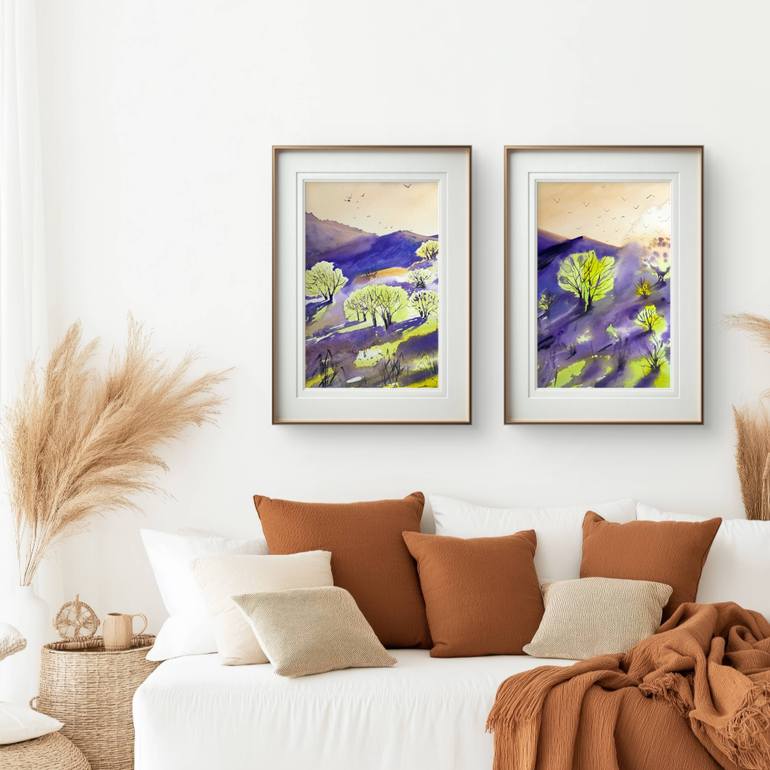 Original Expressionism Landscape Painting by Yuliia Sharapova