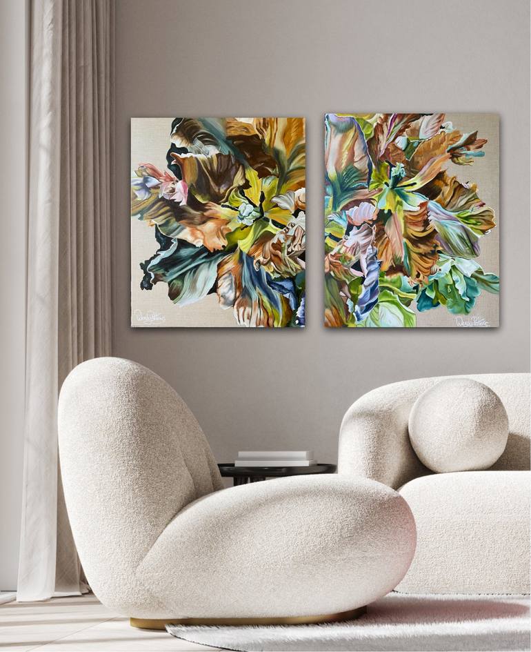 Original Abstract Expressionism Botanic Painting by Wendy Peters