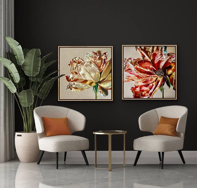 Original Baroque Botanic Painting by Wendy Peters