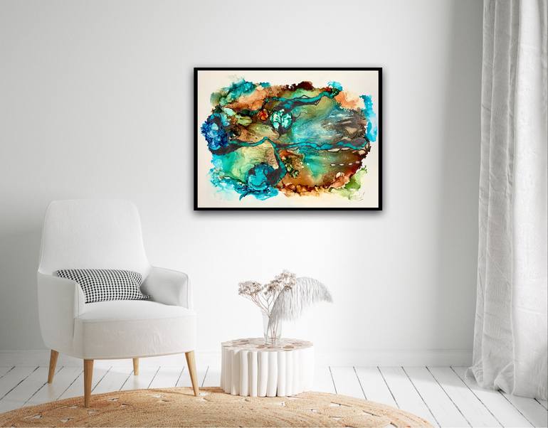 Original aerial Abstract Painting by Wendy Peters