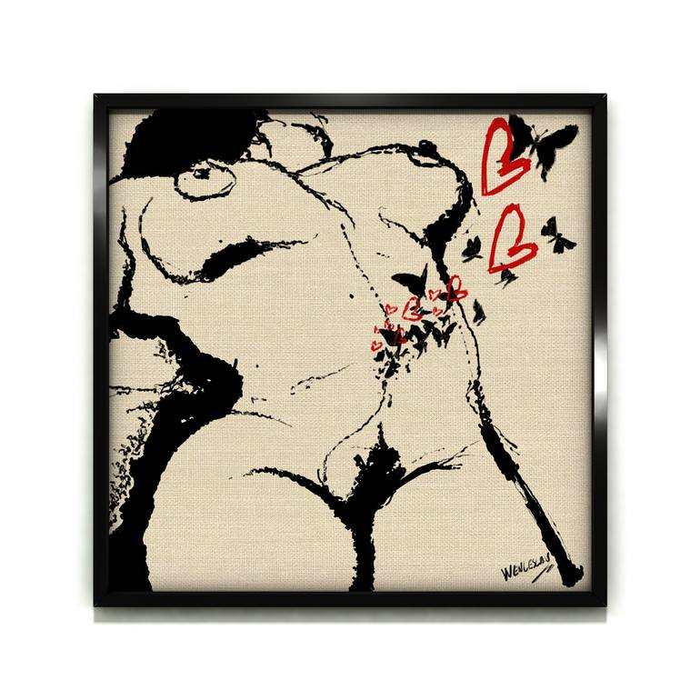 Original Abstract Expressionism Erotic Digital by Paulo Wenceslau