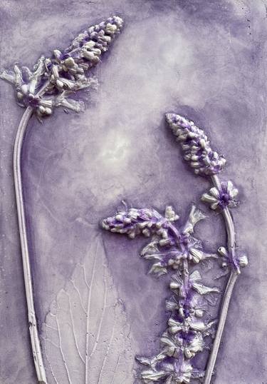 Purple Salvia Botanical Bas Relief thumb