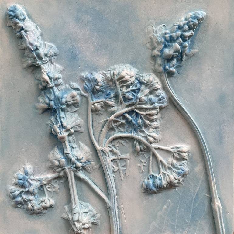 Salvia & Yarrow Flower Imprint Casting - Print