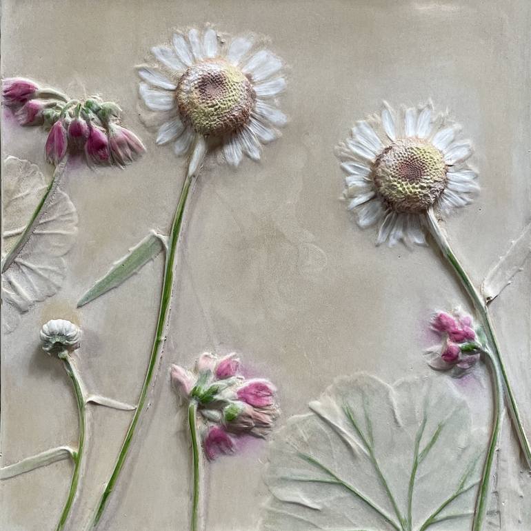 Daisies & Geraniums Botanical Wall Art - Print
