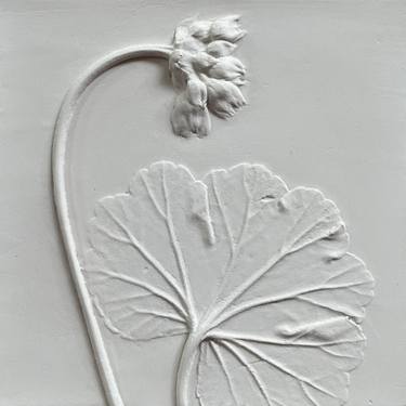White Geranium Floral Plaster Artwork thumb