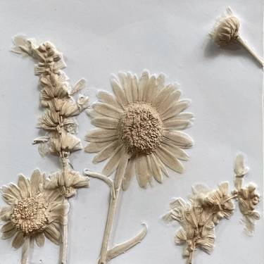 Daisy & Salvia Floral Relief Sculpture thumb