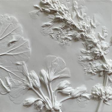 White Geranium And Salvia 3D Floral Wall Art thumb