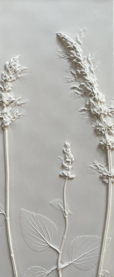 White Salvia Decorative Ceramic Wall Art thumb