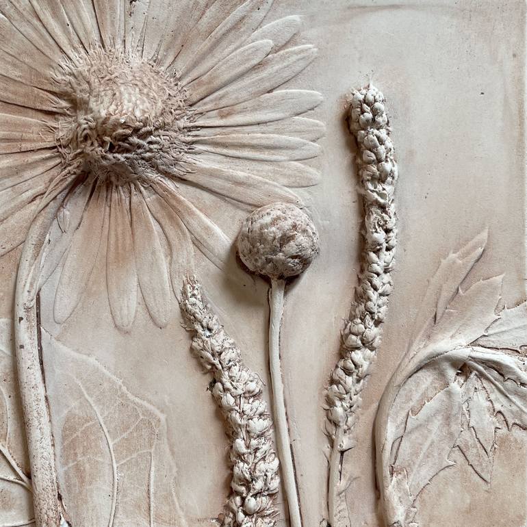 Ceramic Flower Fossil Wall Art - Print