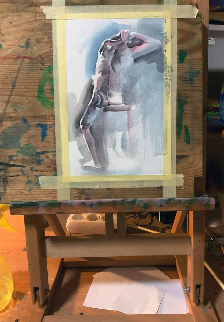 Original Figurative Nude Painting by Zsolt Maticska