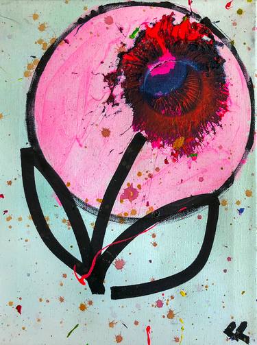 Saatchi Art Artist Chris Crewe; Painting, “Flower Born From Extreme Force (One hit with my sledgehammer)” #art