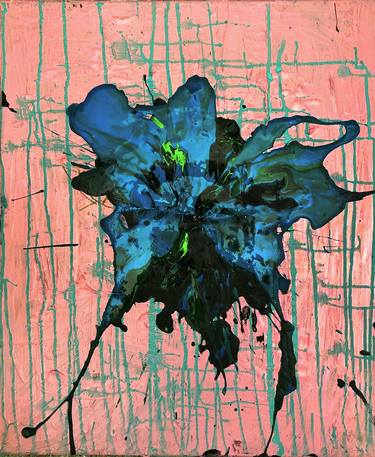 Saatchi Art Artist Chris Crewe; Painting, “Blue Universe Unfolding from Extreme Force (one hit with my sledgehammer)” #art