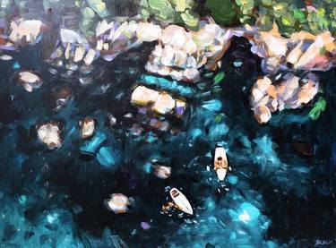 Original Abstract Beach Paintings by Heun Oak Kim