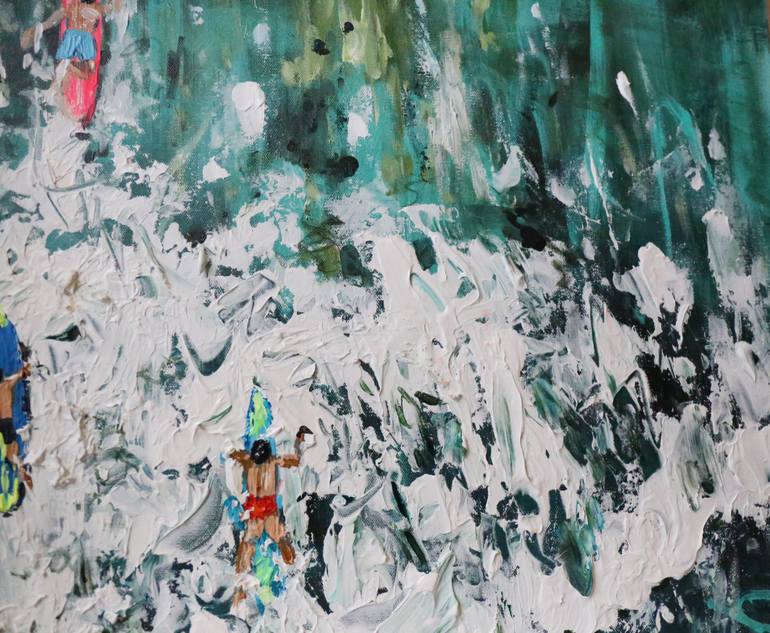 Original Abstract Beach Painting by Heun Oak Kim